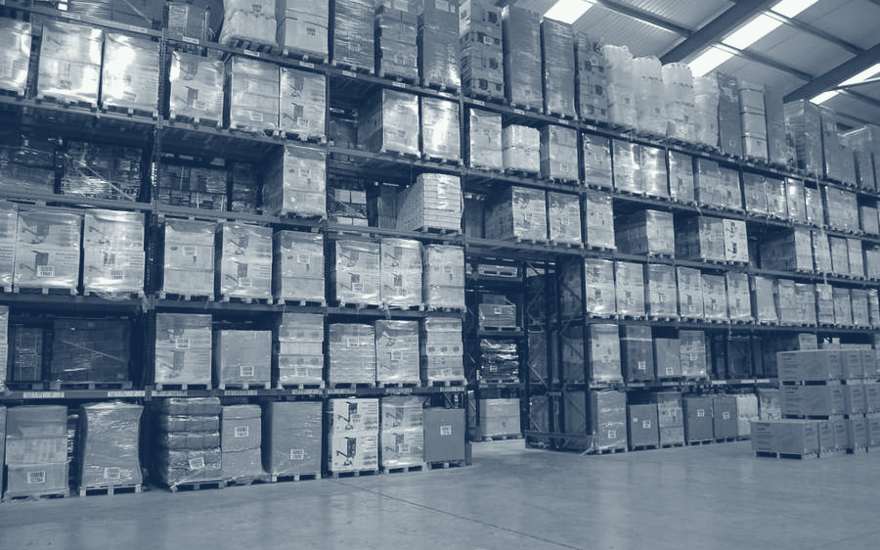 Warehouse pallets at a UK salt manufacturer