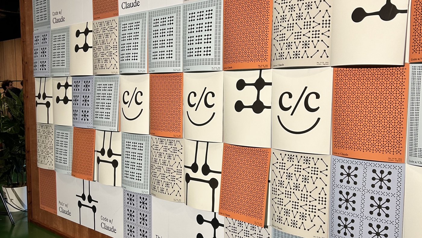 The Code with Claude tile wall in London